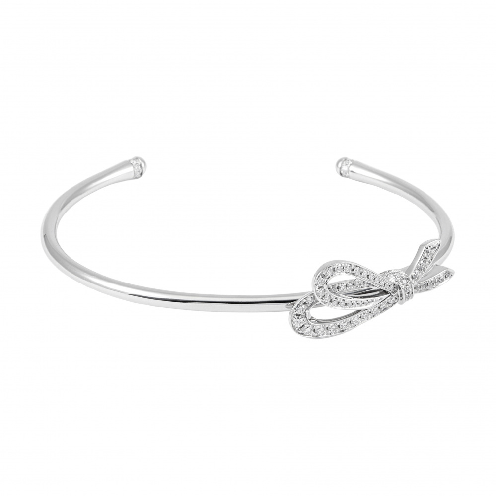 Tiffany & Co. Tiffany Bow Ribbon K18WG White Gold Bracelet Diamond