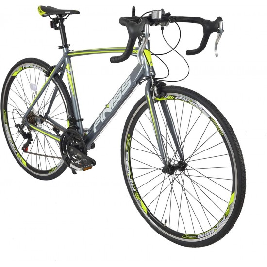 Road Bike with Shifter System – 700C Wheel 21 Speed with Light Aluminum Alloy Frame, This City Bike with Comfort Ergonomic Saddle is Perfect for Pratice, Fitness and as a Commuter Bicycle.