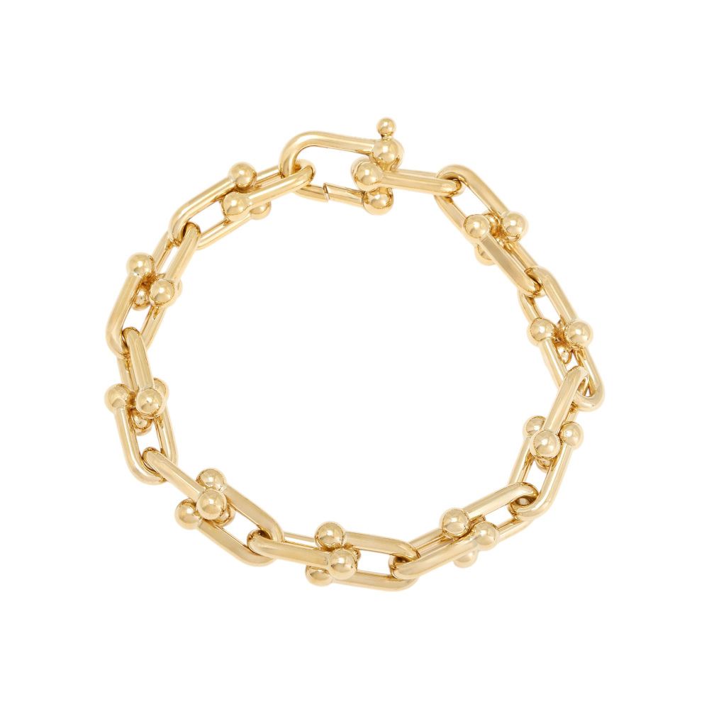 Tiffany & Co. Hardware Link One Frame Skip Bracelet 18K Yellow Gold 70881721
