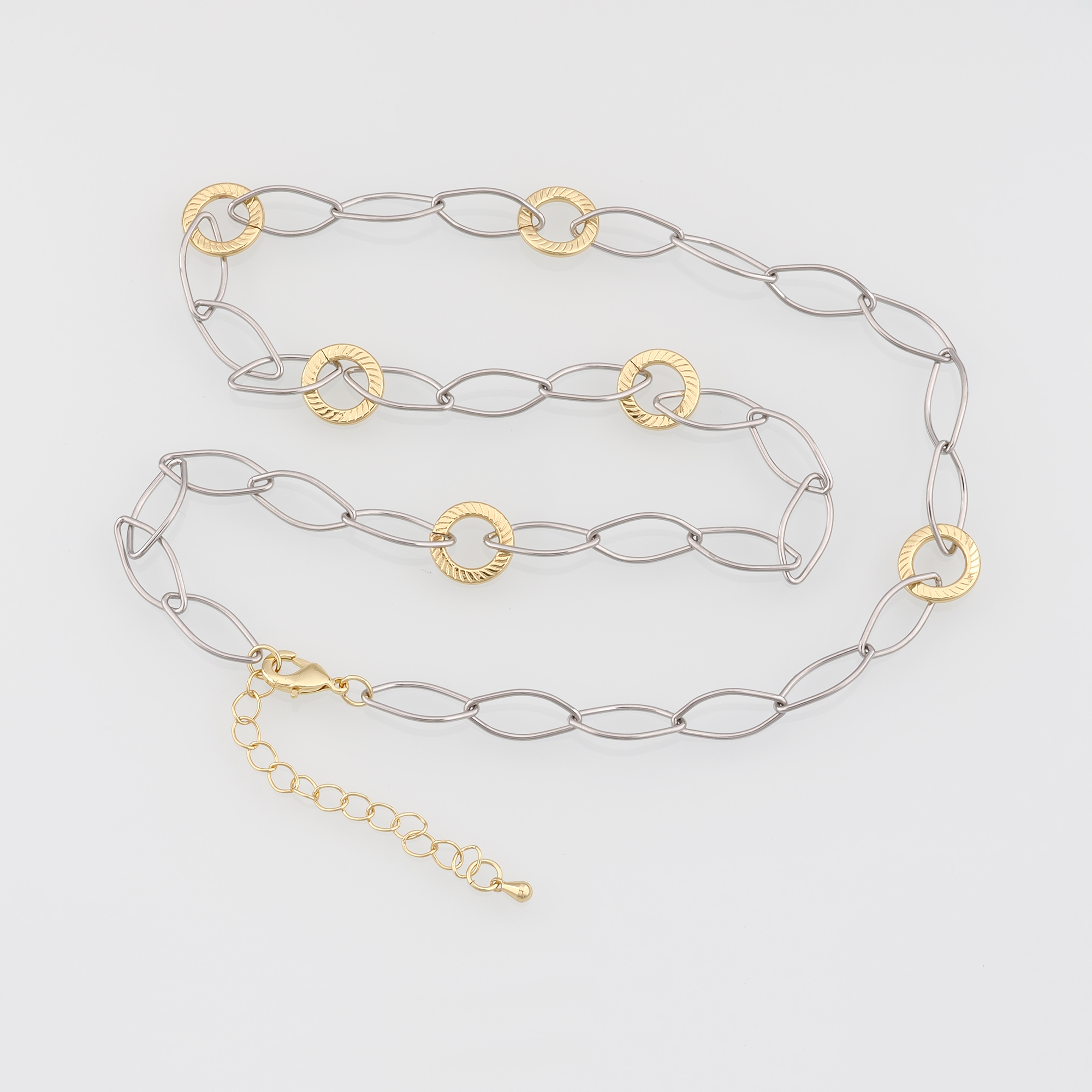 18K Gold Filled Textured Chain Necklace,Thin Link Chain Necklace,Rhombus Chain,Minimalist Necklace,Adjustable Necklace