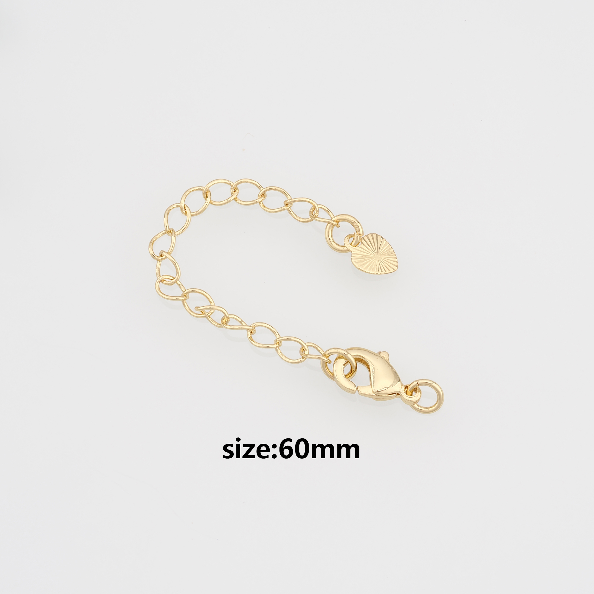 18K Gold Filled Chain Extender for Necklace Bracelet Supply Component Findings Extenders Lobster Claw Clasps with Gold Extender Chain