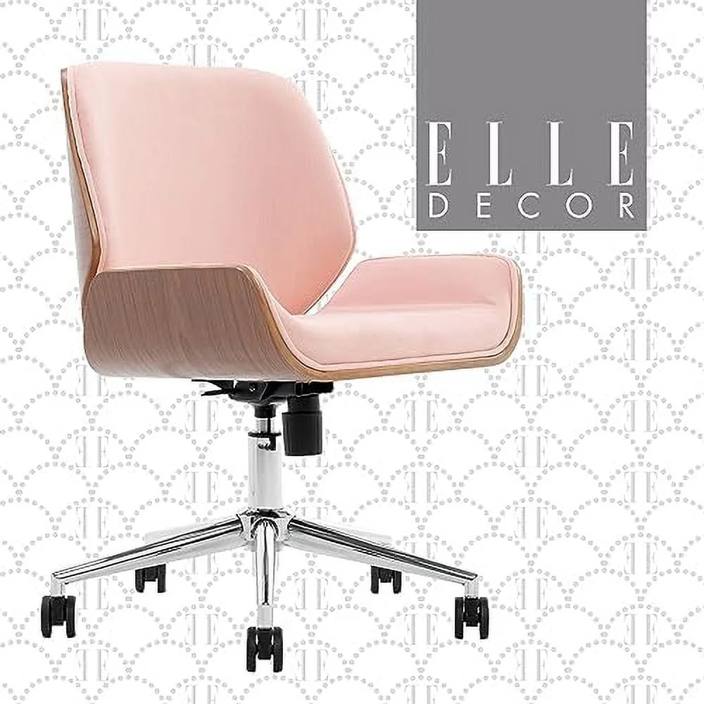 TJUNBOLIFE Ophelia Low-Back Task Modern Bentwood Home Office Armless Desk Chairs in Chrome Finish  Gray