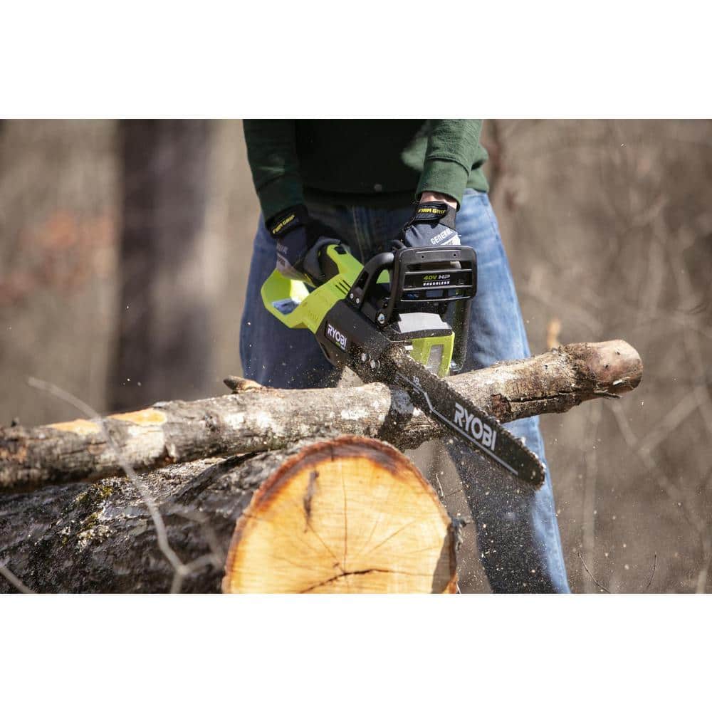 40V HP Brushless 18 in. Battery Chainsaw with 5.0 Ah Battery and Charger RY40580