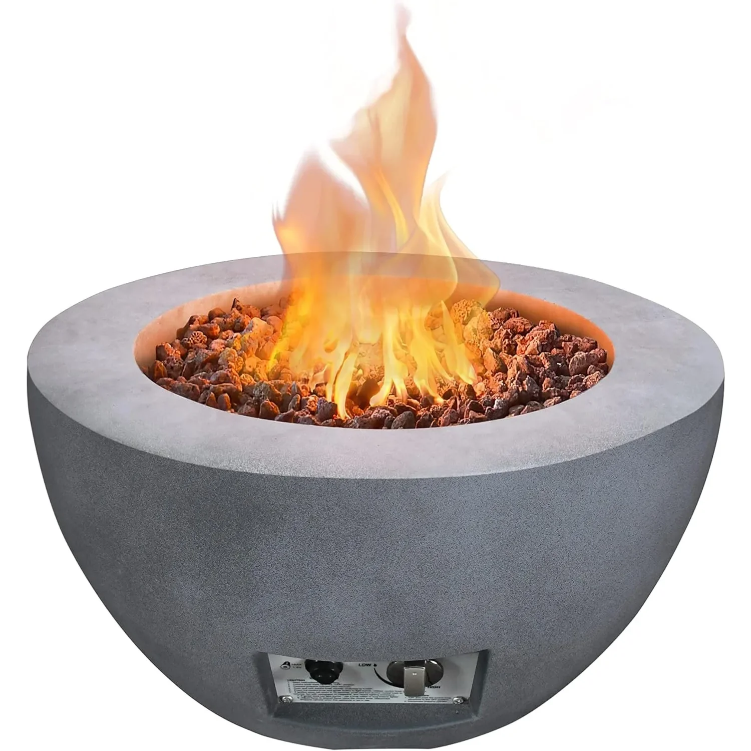 Kante 25 Inch Propane Fire Table, 50,000 BTU Large Concrete Fire Pit Table for Outdoor Garden Patio Smokeless Gas Fire Pit