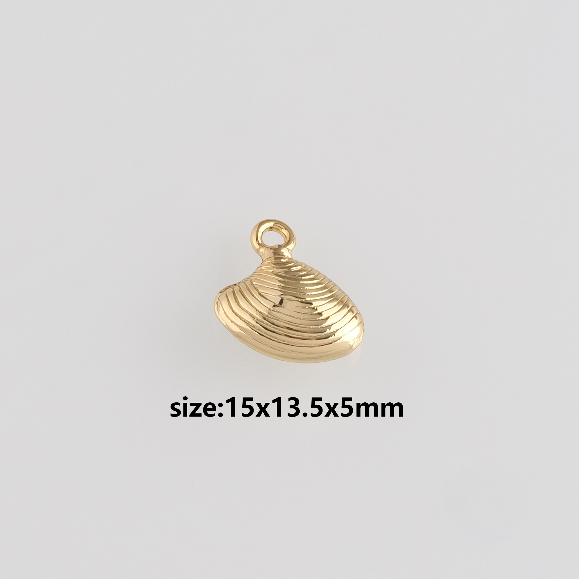 18K Gold Filled Shell Pendant,Ocean Shell Charm Earrings Necklace for DIY Jewelry Making Supply