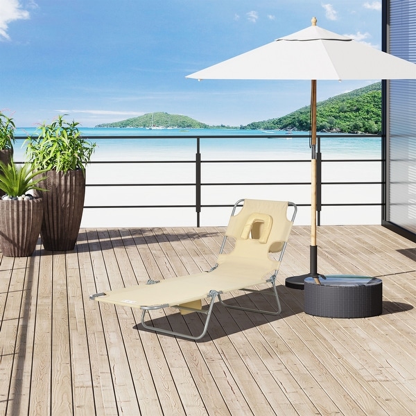 Outsunny Folding Beach Lounge Chair