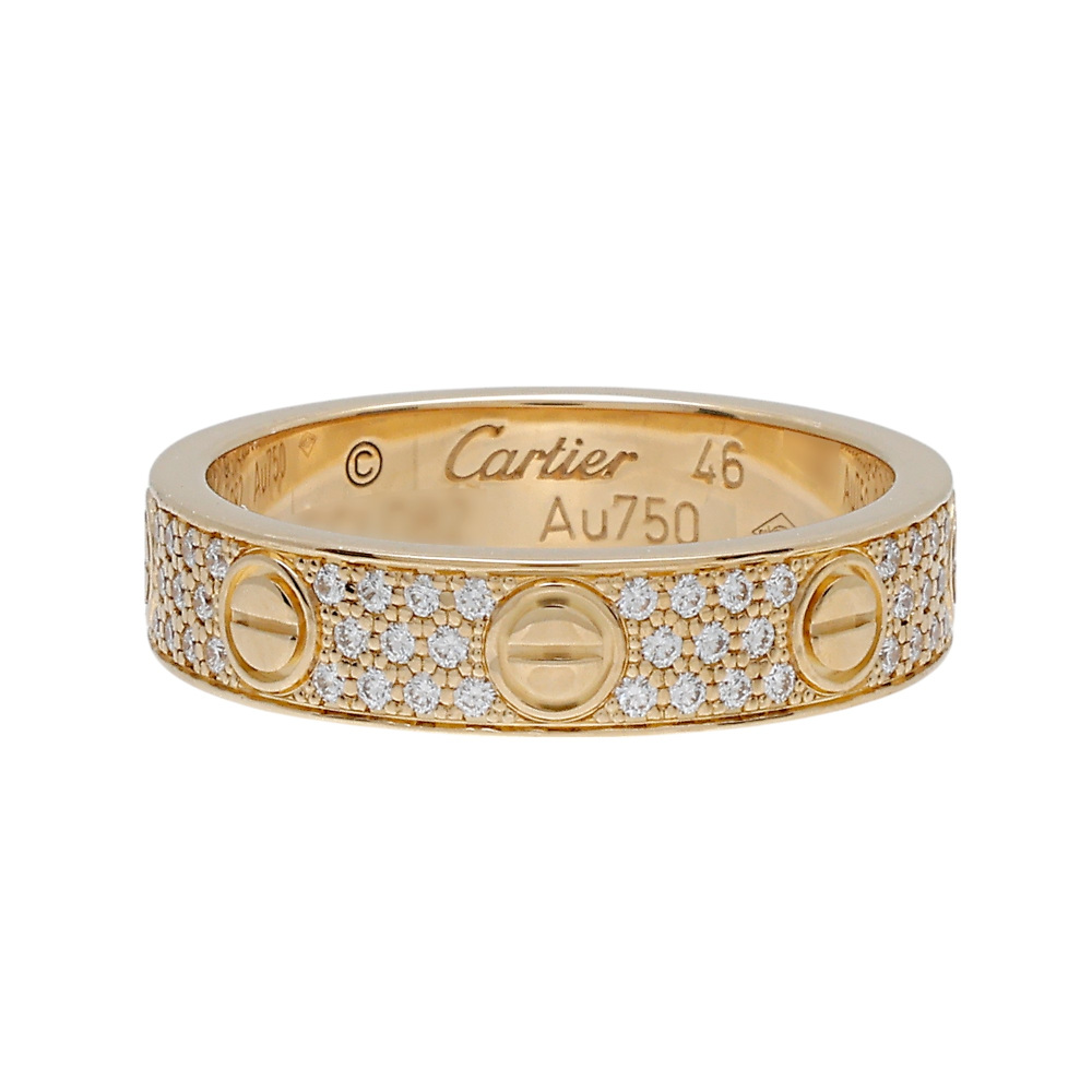 Cartier Love Sm Pave Ring 18K Yellow Gold Diamond B4083300