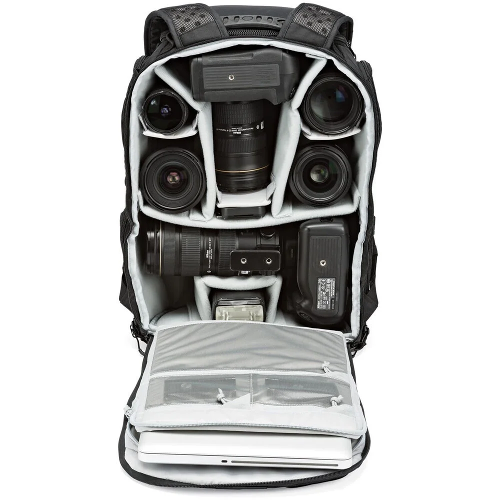 Lowepro ProTactic BP 450 AW II 25L Green Line Camera and Laptop Backpack, Black
