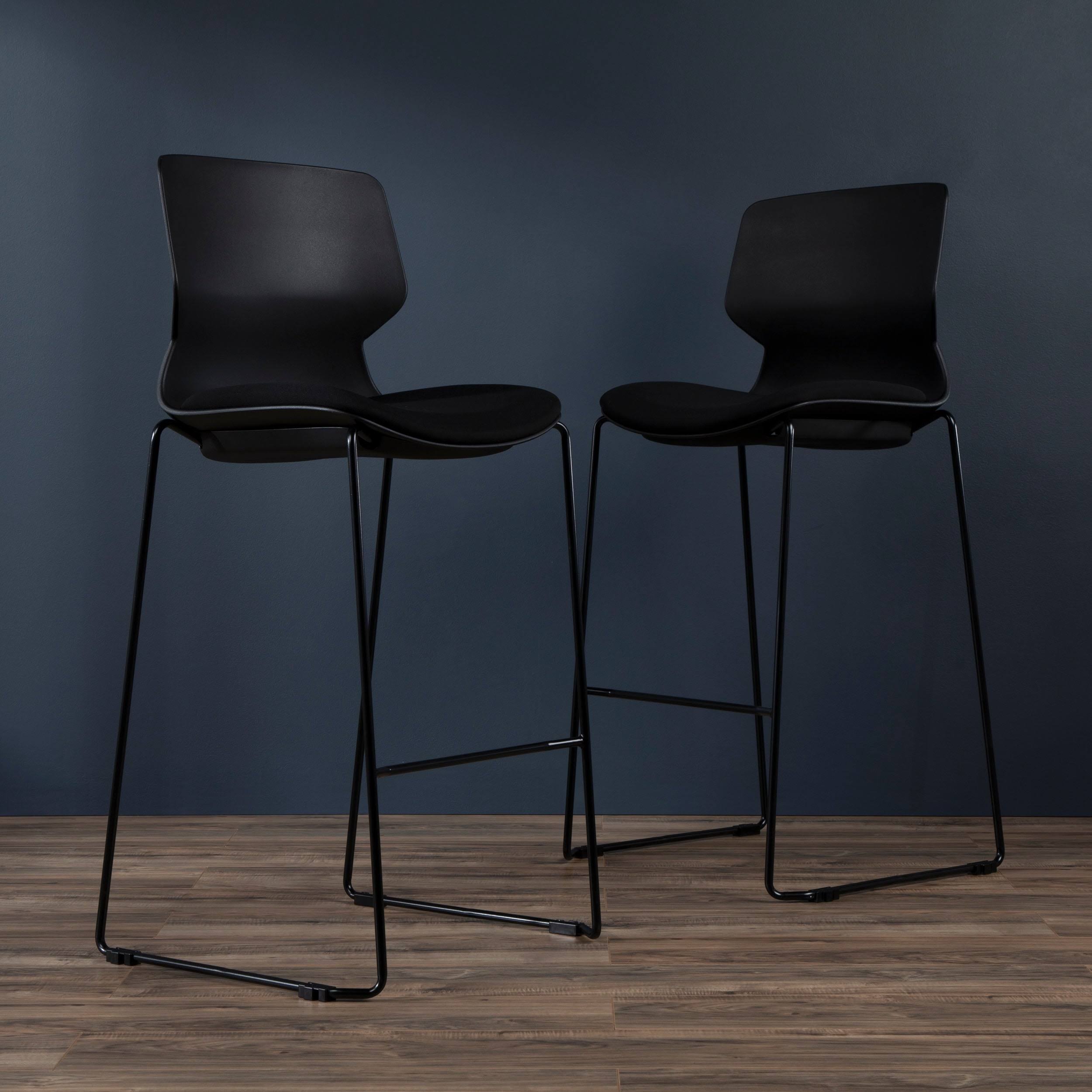 HON Basyx Contempo Guest Stool, 2 Pack, Black/Charcoal (BSX413VA19T)