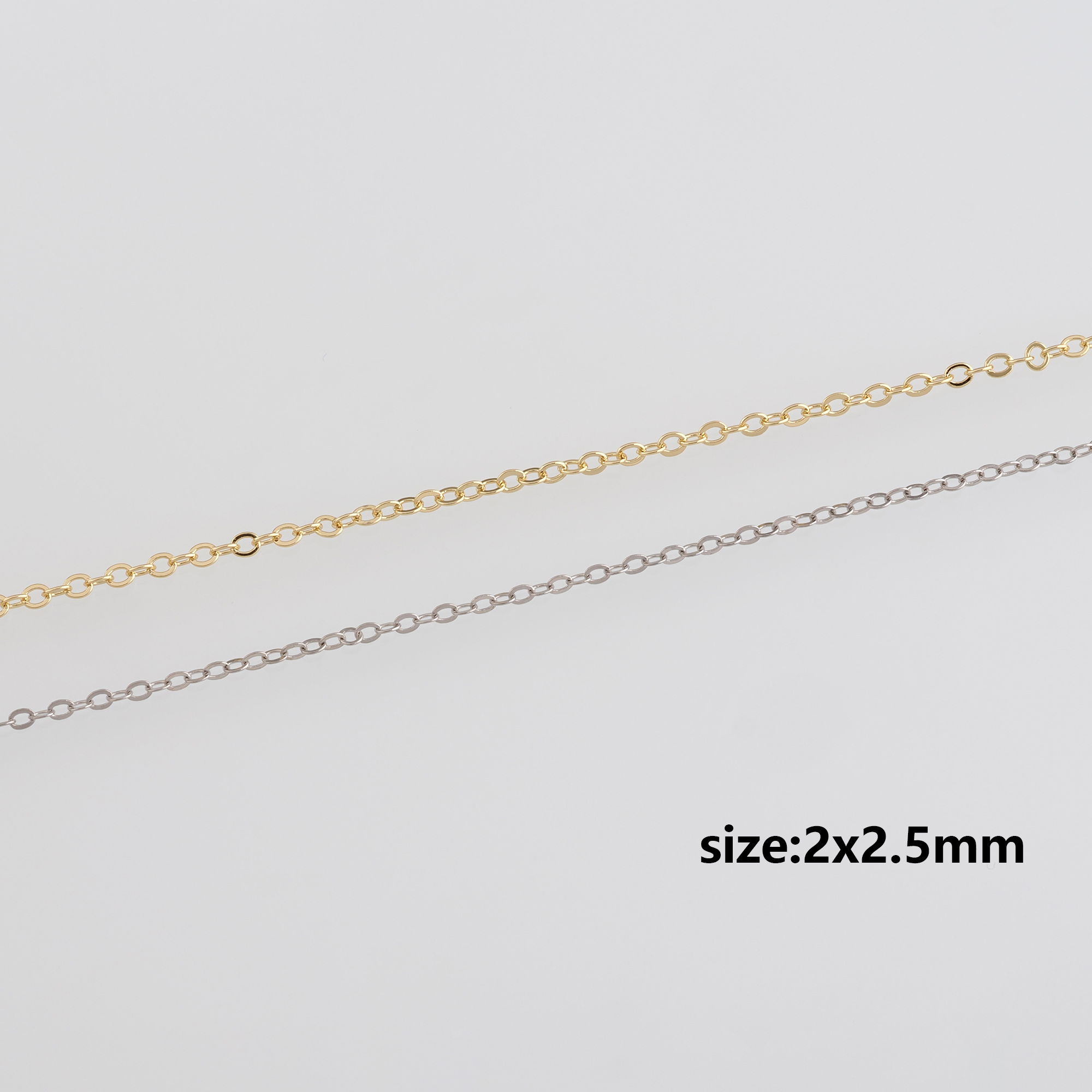 18K Gold Filled Cable Chain Necklace,Dainty Thin Link Chain,Gold Oval Chain Necklace for Women DIY Jewelry Making Supply