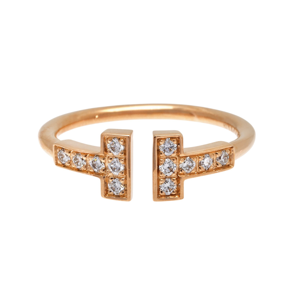 Tiffany & Co. Tiffany T Wire Ring 18K Rose Gold Diamond 60147324