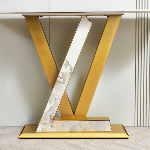 Console Table,Exquisite Shape Design w/ Adjustable Foot Pads