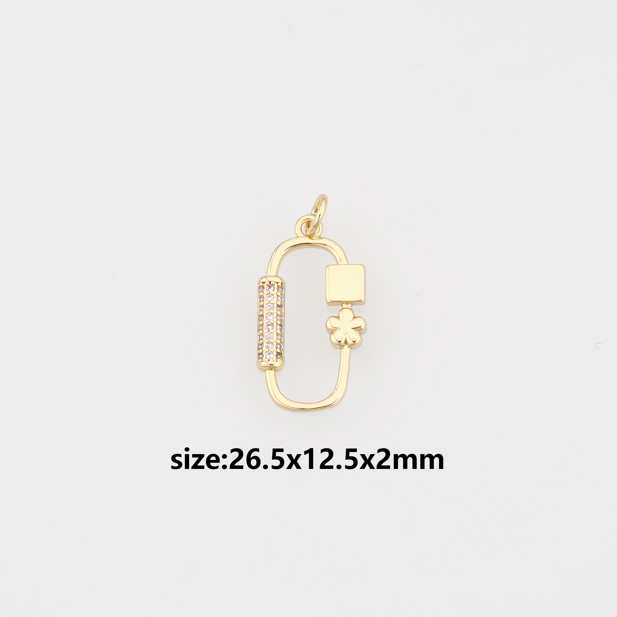 18K Gold Filled Flower Pendant,CZ Micro Pave Flower Charm Earrings Necklace for DIY Jewelry Making Supply