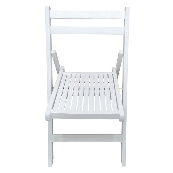 4pc White Wooden Armless Foldable Chair Set