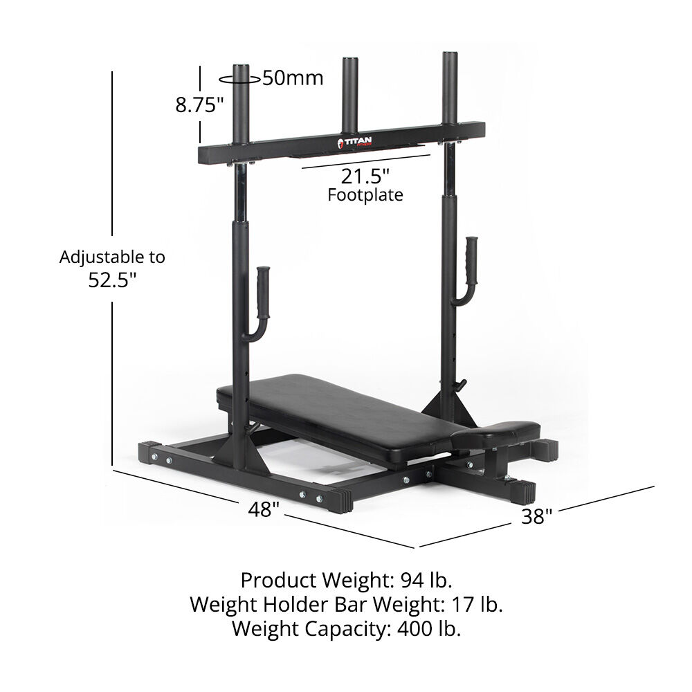 Titan Fitness Vertical Leg Press Machine, 400 LB Capacity, Diamond Footplate Olympic Plate Compatible, Leg Strengthening Workout, High-Intensity Presses, Lower Body