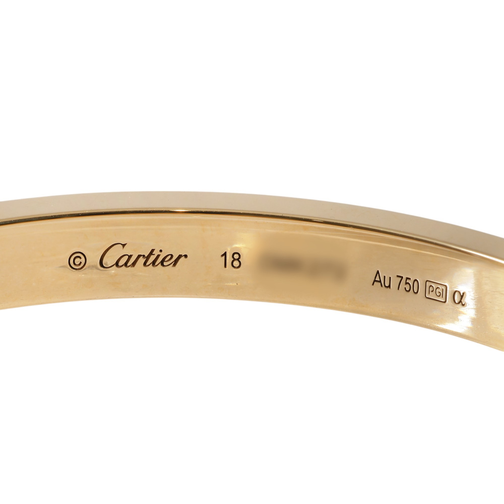 Cartier Love Classic Model Pave Bracelet 18K Yellow Gold Diamond N6035000