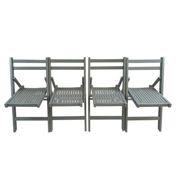 Furniture Slatted Wood Folding Special Event Chair ,Set of 4