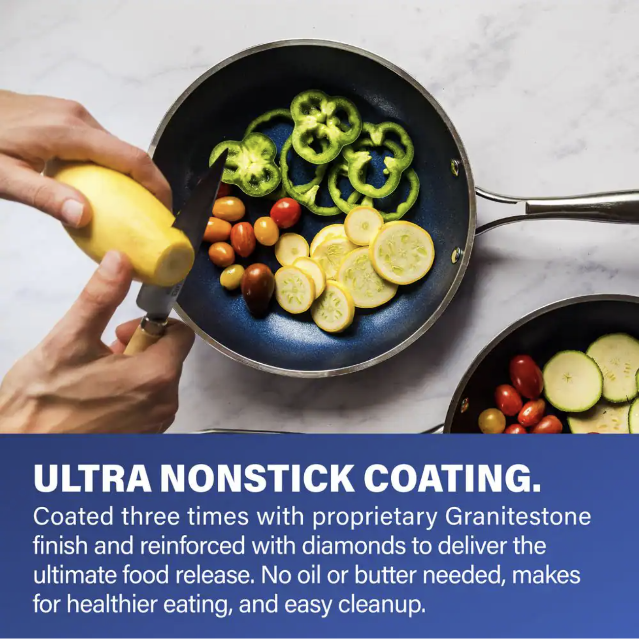 Granitestone Classic Blue 20-Piece Aluminum Ultra-Durable Non-Stick Diamond Infused Cookware and Bakeware Set?? Last Day For Clearance