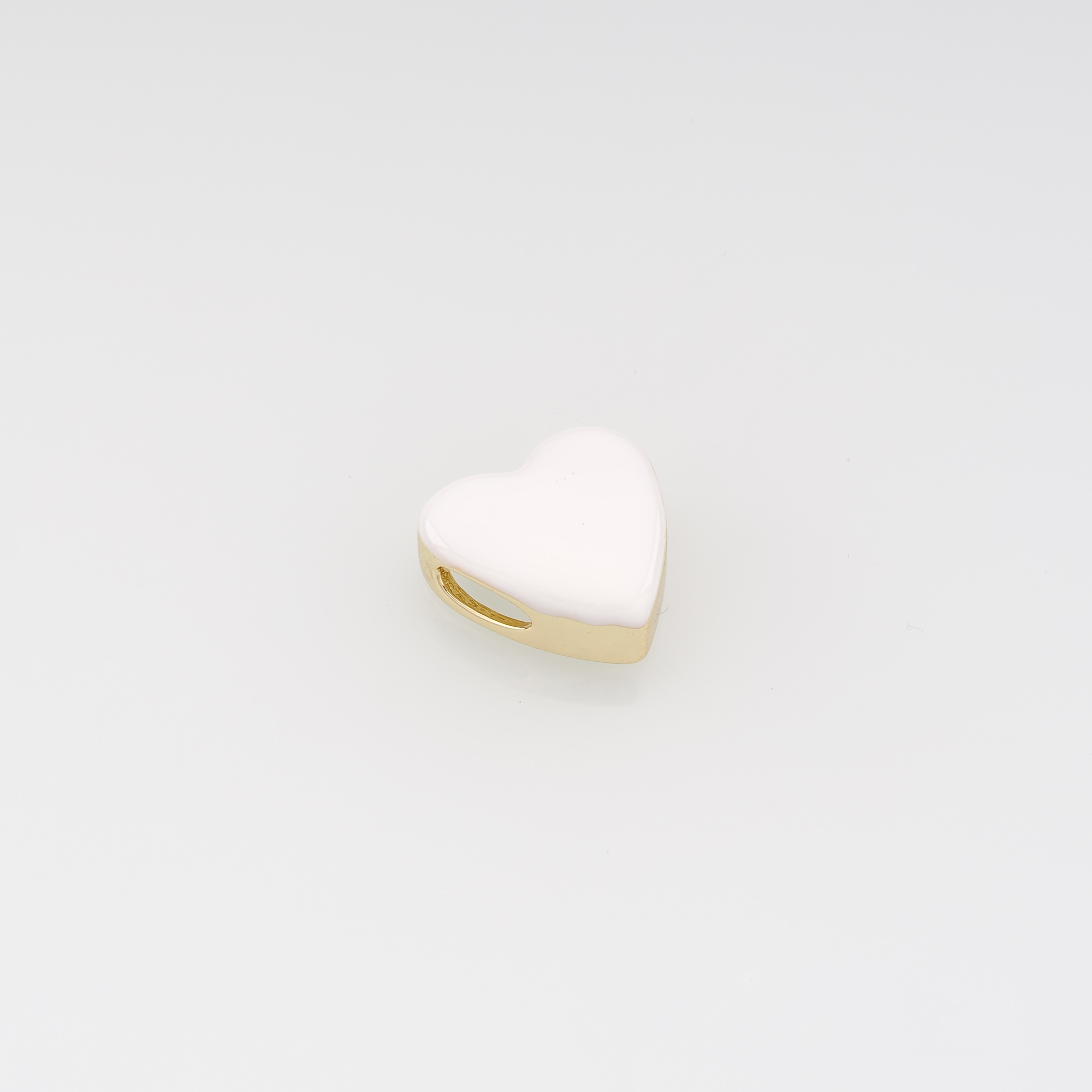18K Gold Filled Heart Spacer Beads,Enamel Heart Bead for Bracelet Jewelry Necklace Making Supply