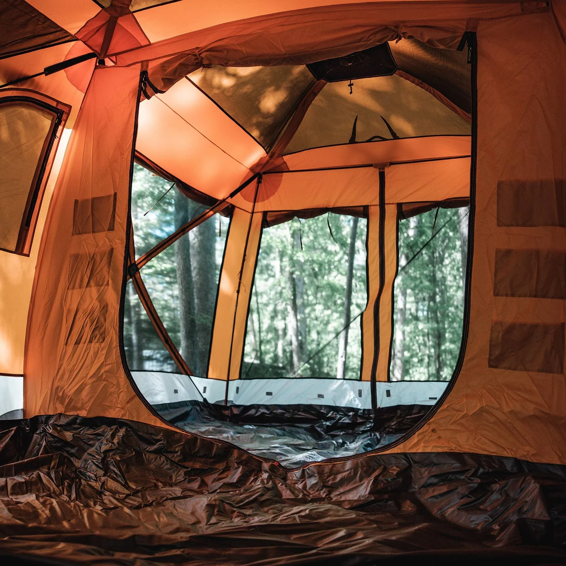 Gazelle T4 Plus 8 Person Portable Pop Up Camping Hub Orange Tent