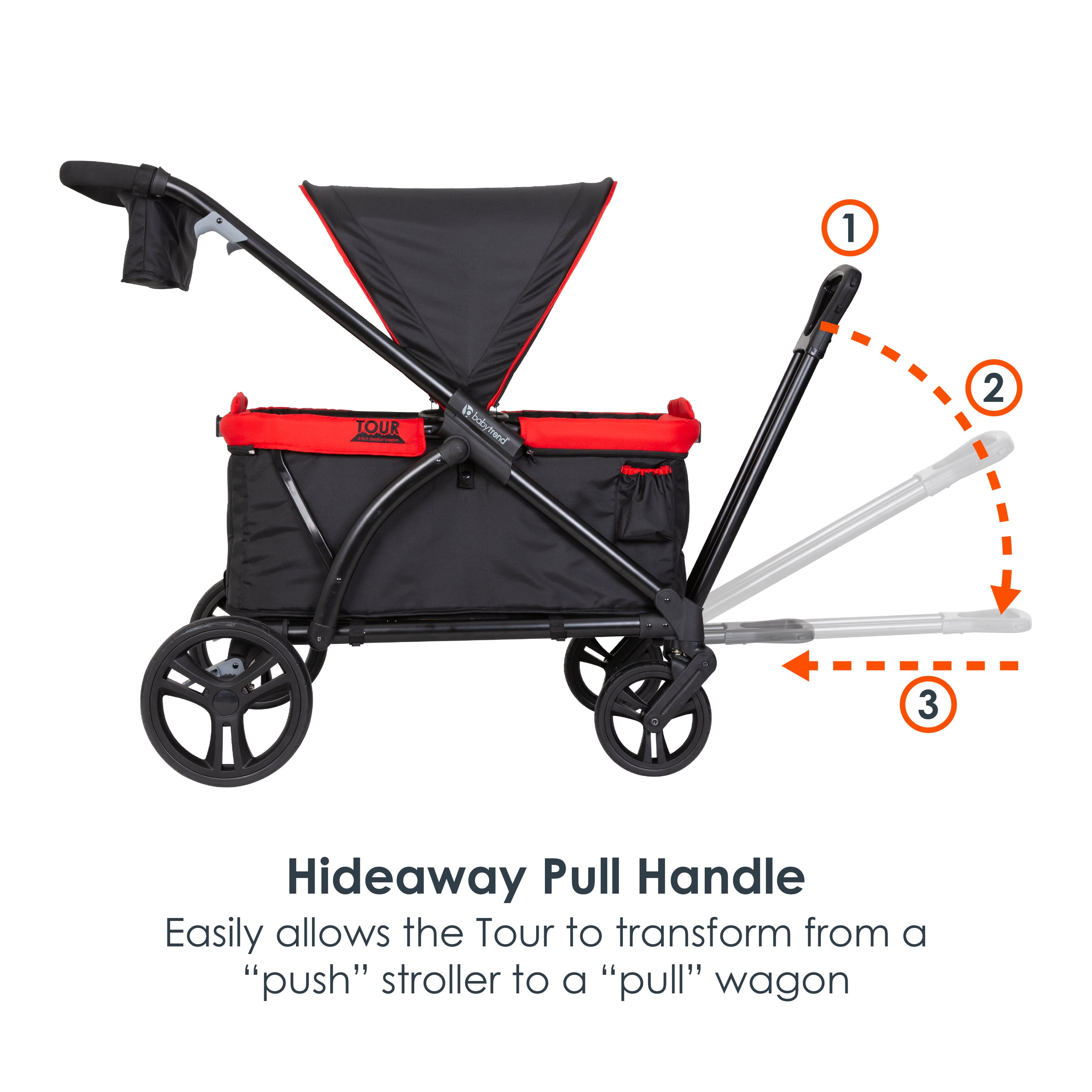 Baby Trend Tour 2-in-1 Stroller Wagon – Mars Red – Red