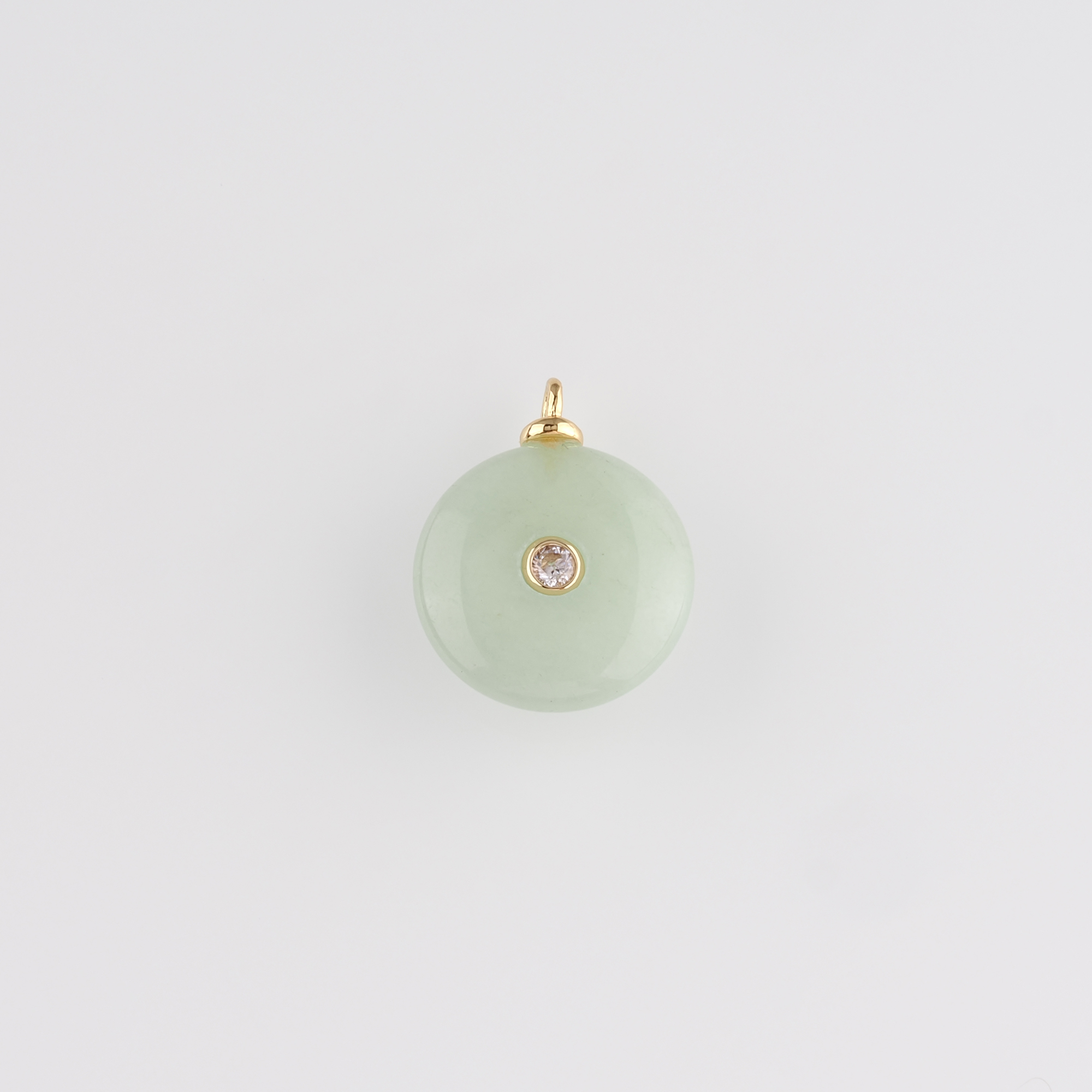 18K Gold Filled Round Pendant,Natural Stone Earrings Necklace for DIY Jewelry Making Supply