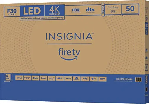 INSIGNIA 50-inch Class F30 Series LED 4K UHD Smart Fire TV with Alexa Voice Remote