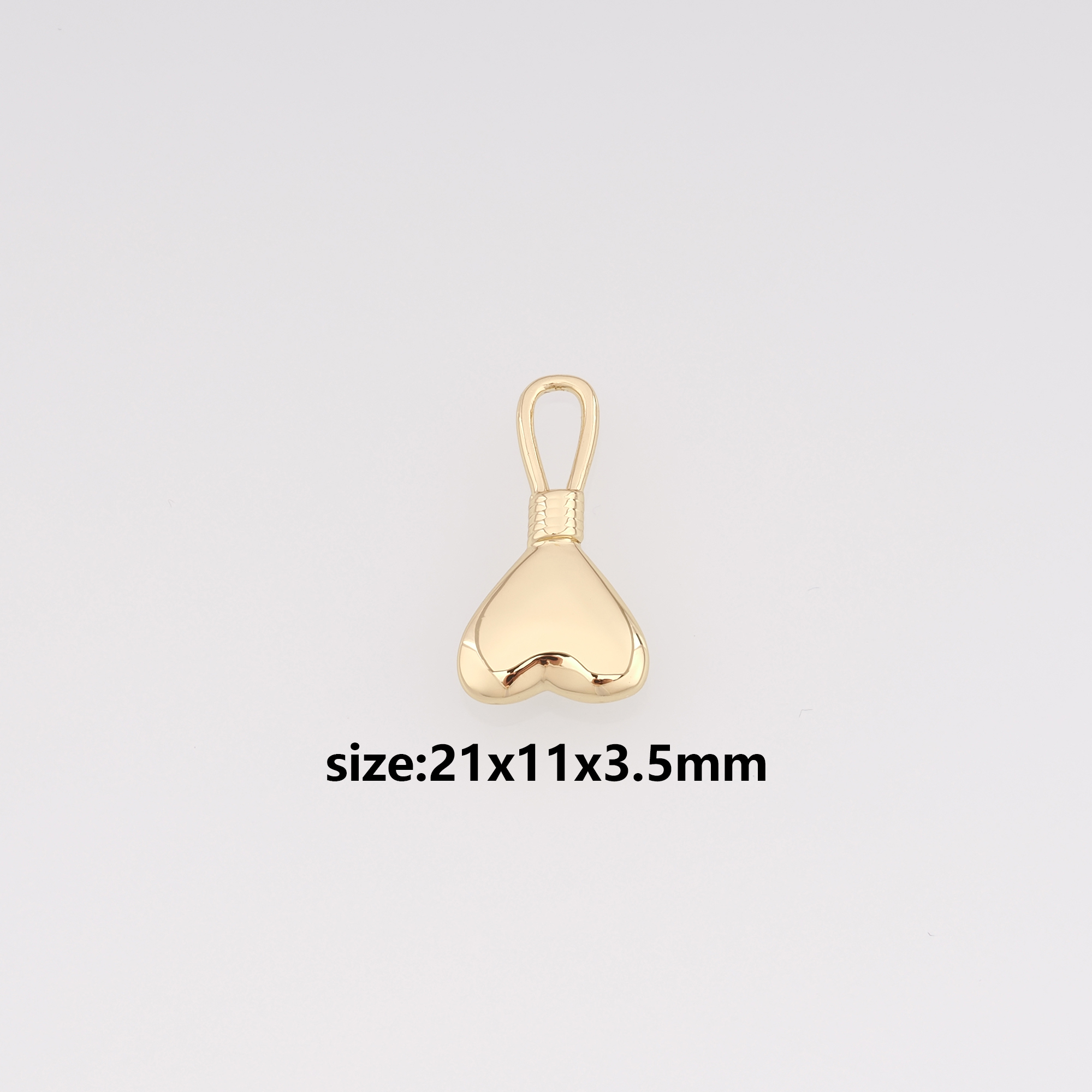 18K Gold Filled Heart Pendant,Dainty Heart Charm Earrings Necklace for DIY Jewelry Making Supply