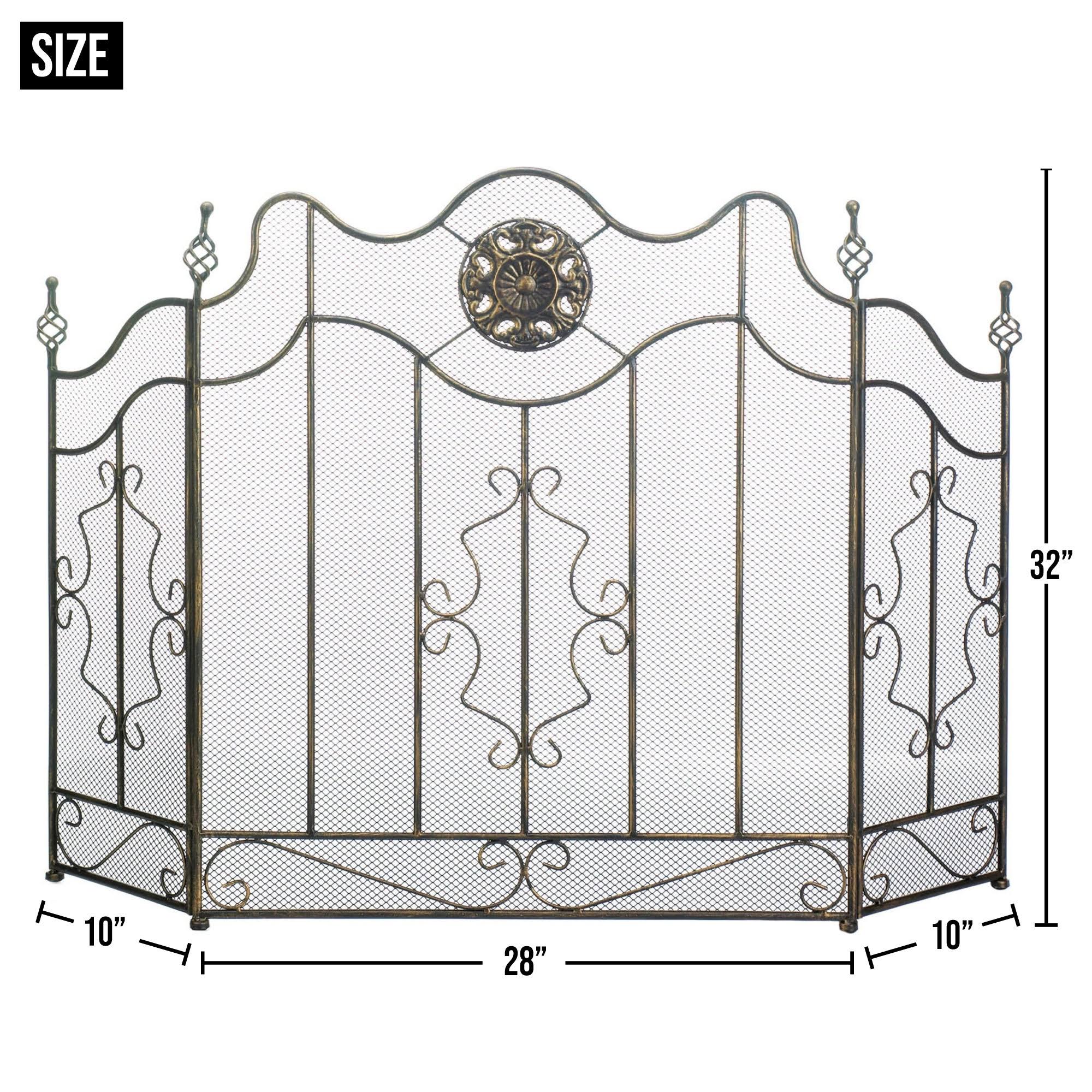 Zingz u0026 Thingz Tuscan-design Fireplace Screen, 4505039V, Black