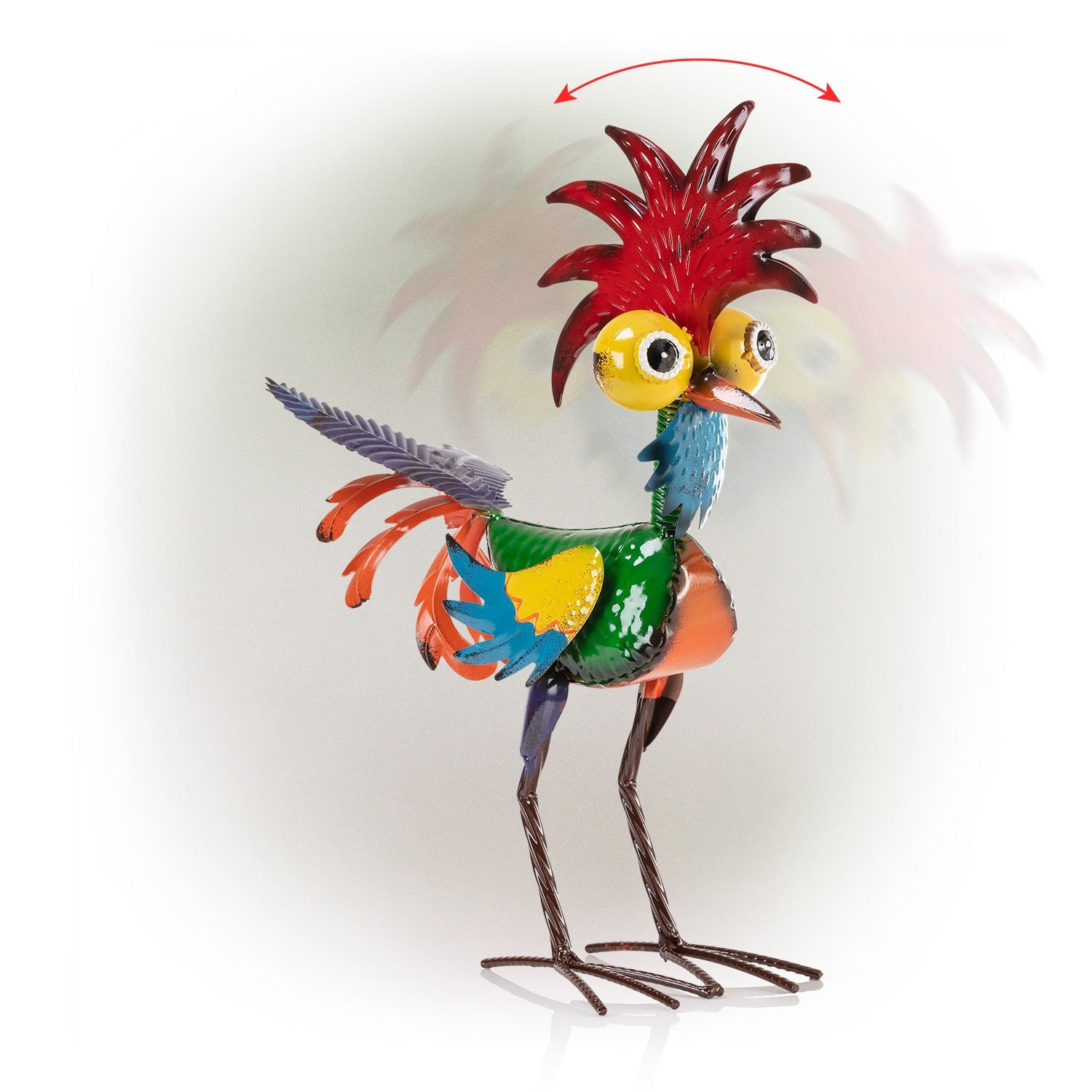 Alpine Corporation 18″ Corporation Wacky Rooster Garden Statue