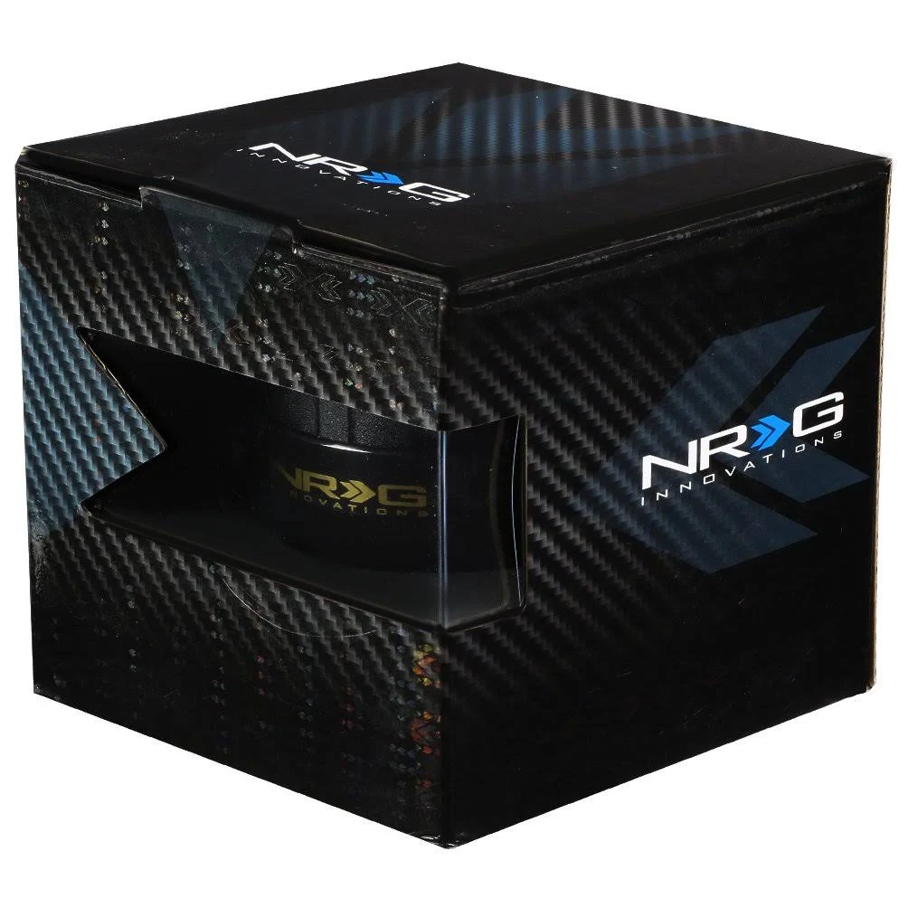 NRG Innovations SRK-200BK-SC Steering Wheel Quick Release Adapter Gen 2.0 Black Body/Silver Carbon Fiber Ring