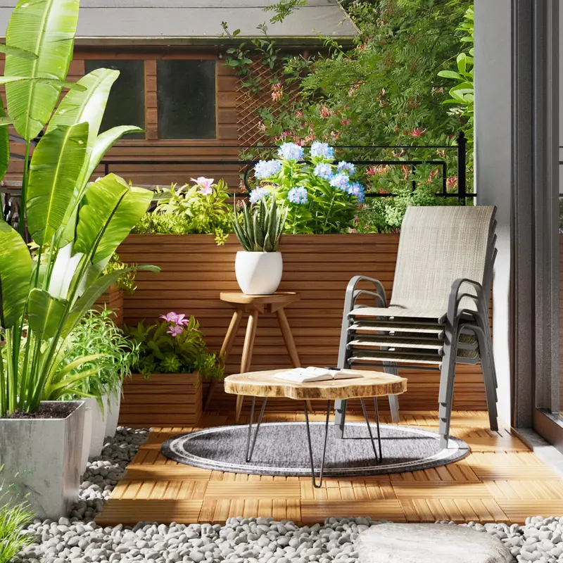 UDPATIO All-Weather Patio Dining Chair Set – 4-Piece Modern Outdoor Seating