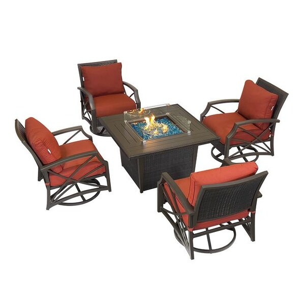 Kinger Home Ethan Rattan 5Piece Patio Furniture Set