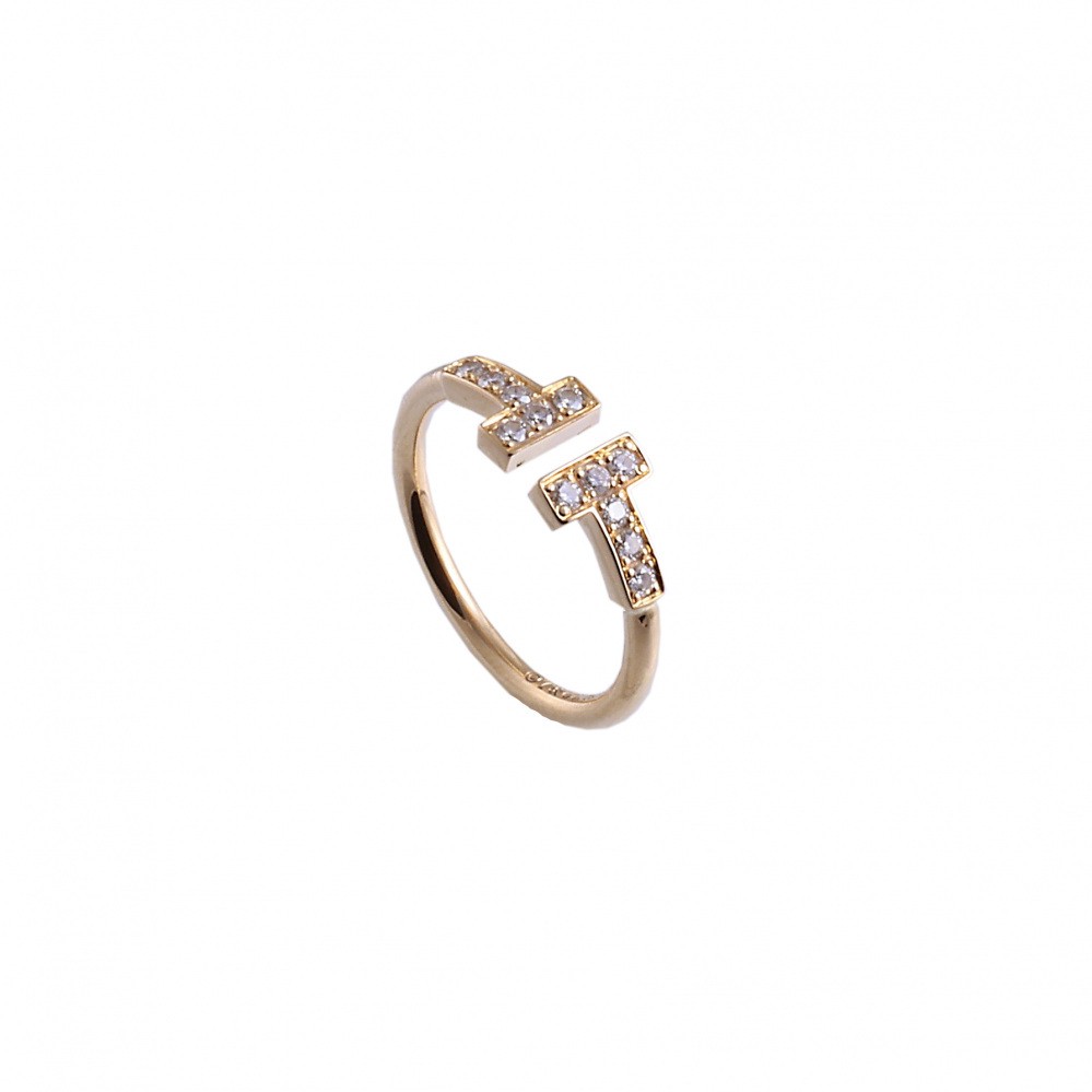 Tiffany & Co. Tiffany T Wire Ring 18K Yellow Gold Diamond