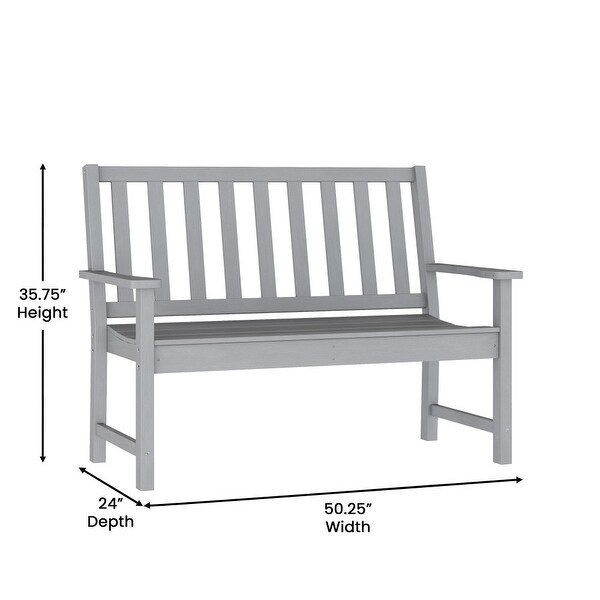 All Weather Heavy Duty Commercial Recycled HDPE Bench with Curved Seat