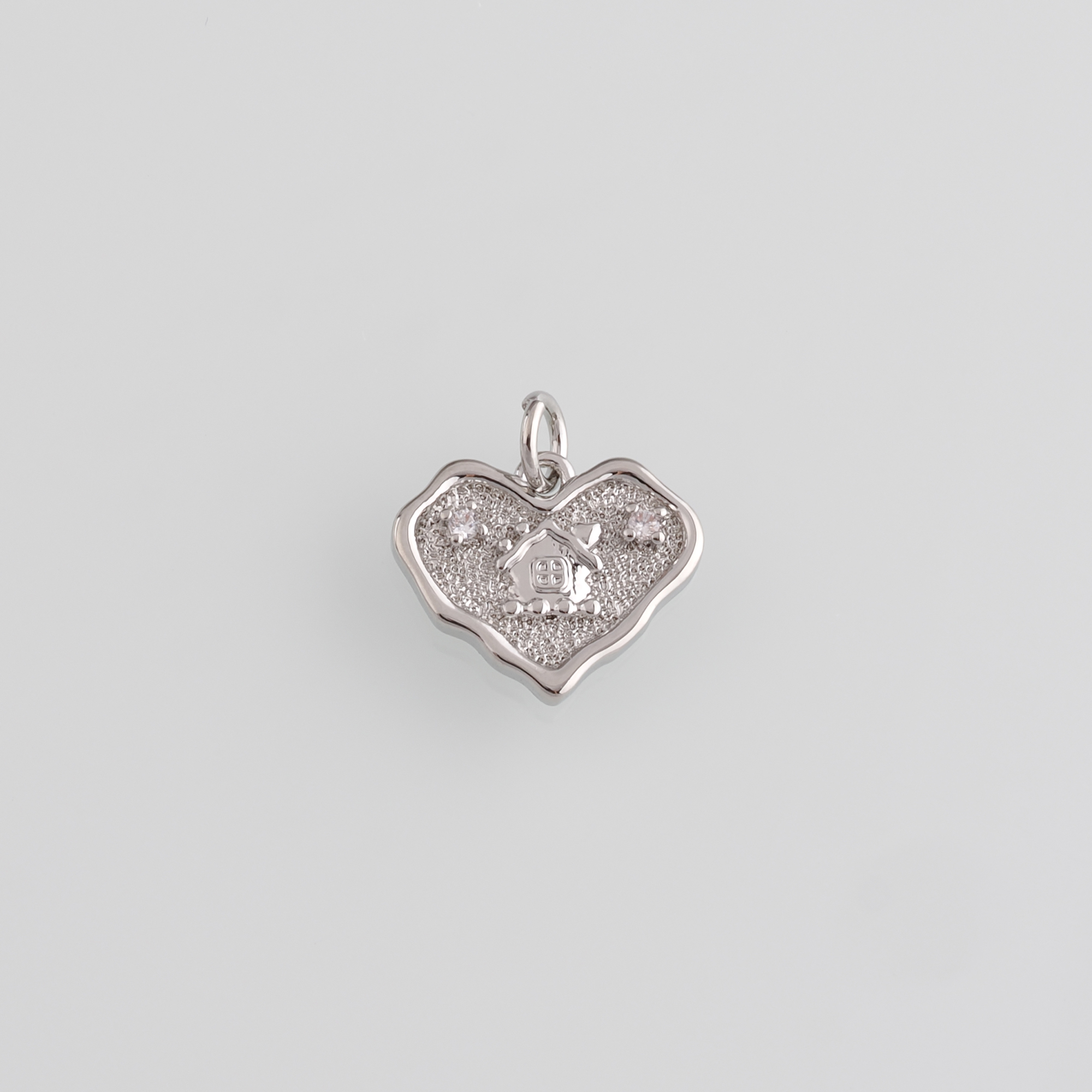 18K Gold Filled Heart Pendant,Heart Charm Earrings Necklace for DIY Jewelry Making Supply