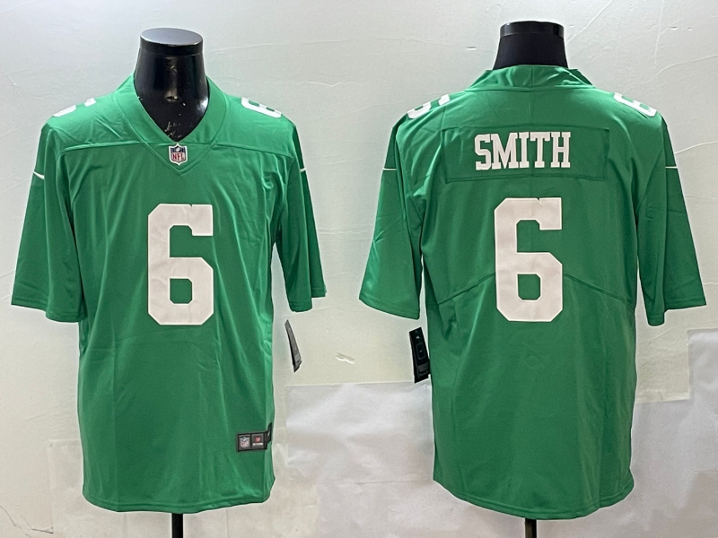 Men's Philadelphia Eagles DeVonta Smith #6 Green Game Jersey