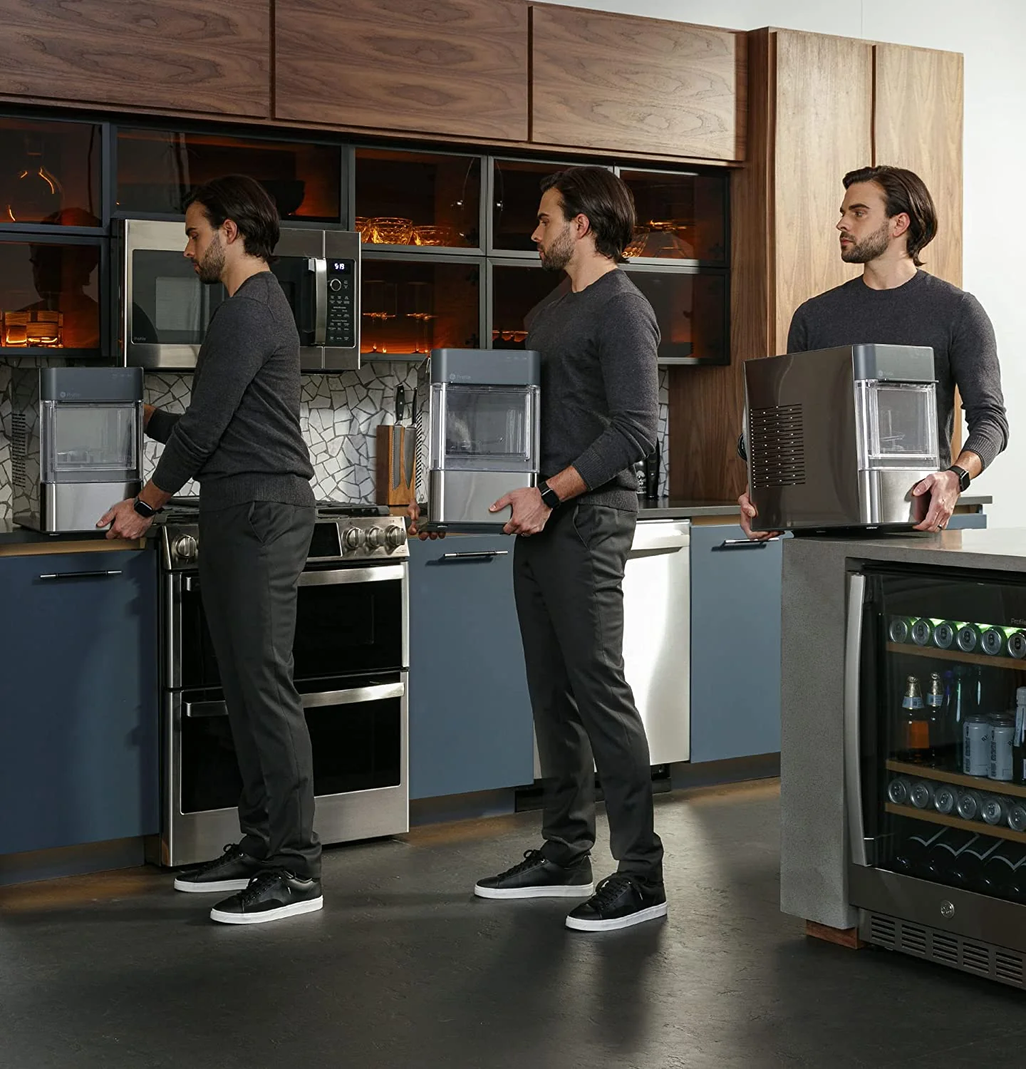 2026 Countertop Nugget Ice Maker | Ice Machine with WiFi Connectivity | Smart Home Kitchen Essentials | Black Stainless