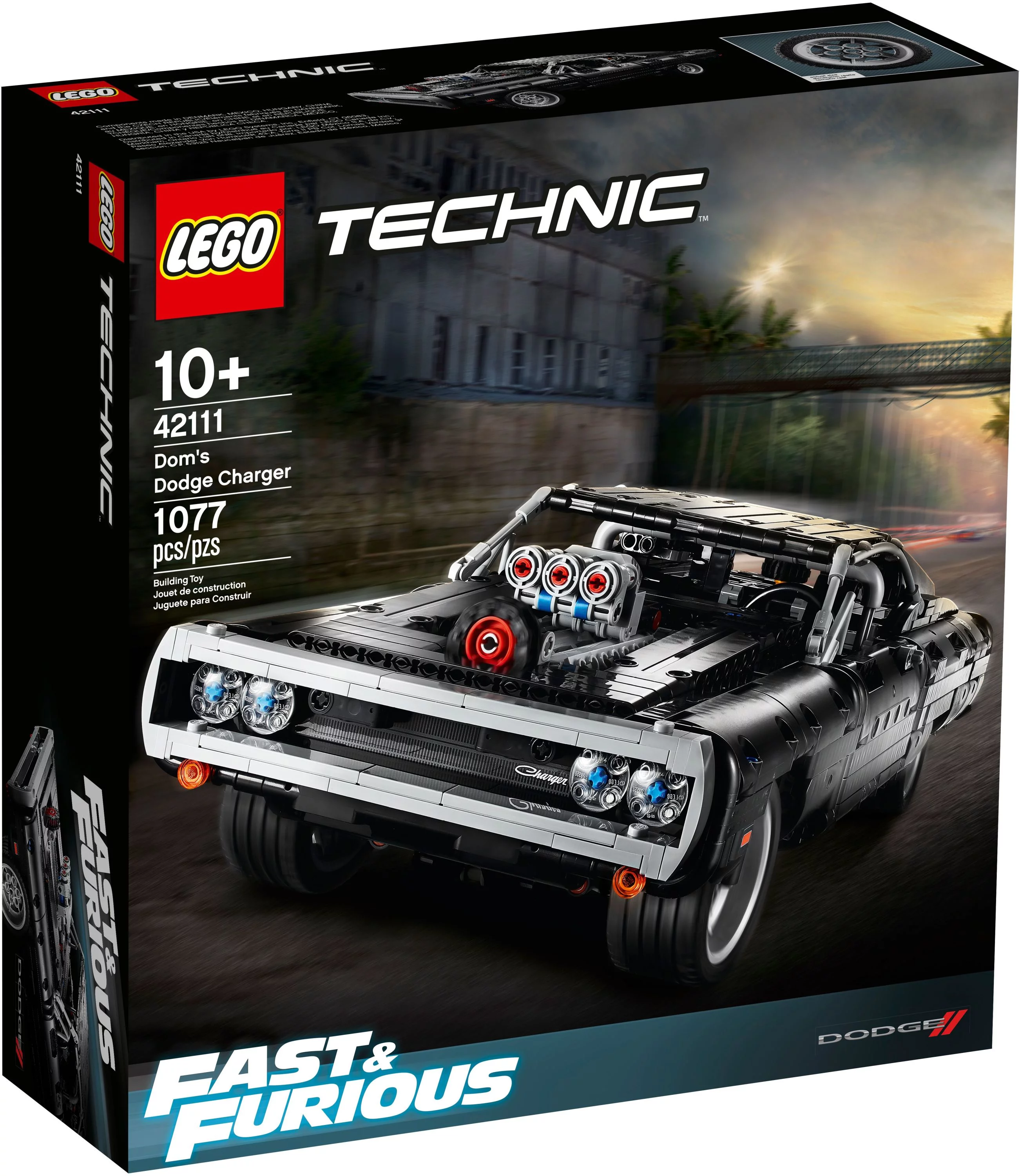 LEGO Technic Fast & Furious Dom's Dodge Charger 42111 Building Toy - Racing Car Model Building Kit, Iconic Movie Inspired Collector's Set, Gift Idea for Kids, Teens, and Adults Ages 10+