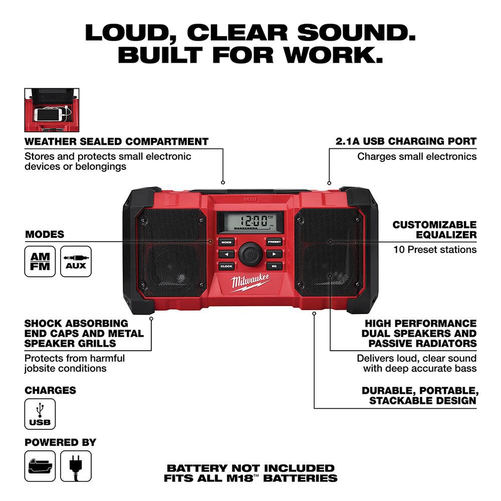 Milwaukee M18 Jobsite Radio 2890-20