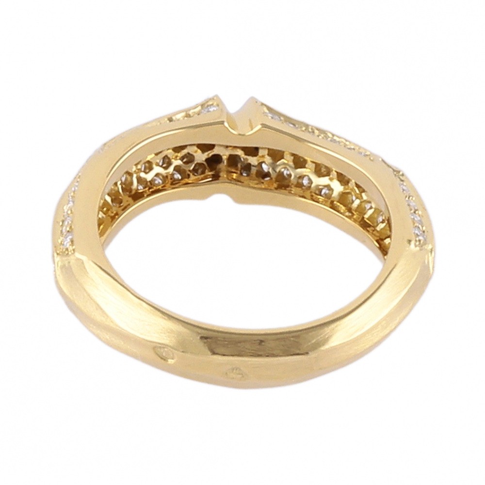 Cartier Bamboo Ring 18K Yellow Gold Diamond