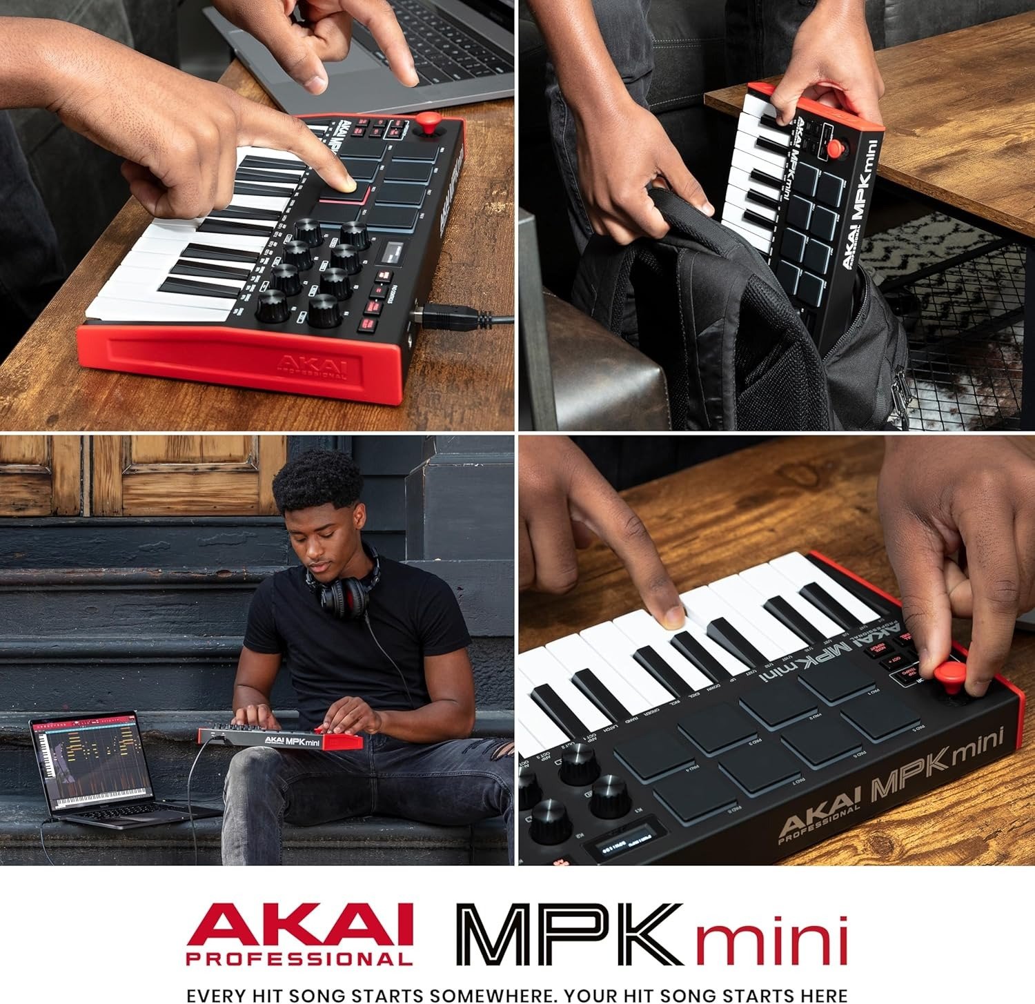 25 Key USB MIDI Keyboard Controller with 8 Backlit Drum Pads, 8 Knobs, Music Production Software and Native Instruments Sound Package (NKS Integration)
