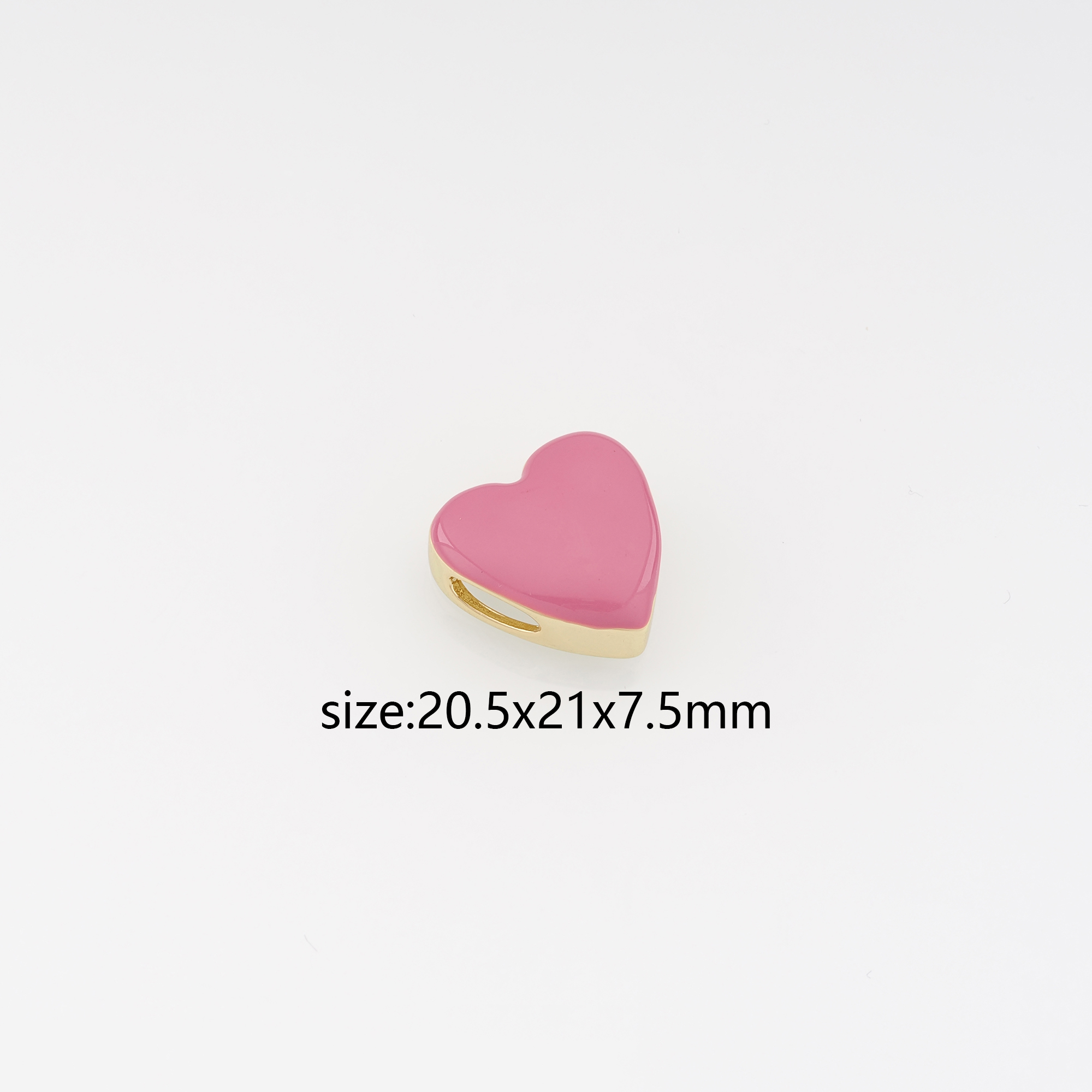 18K Gold Filled Heart Spacer Beads,Enamel Heart Bead for Bracelet Jewelry Necklace Making Supply