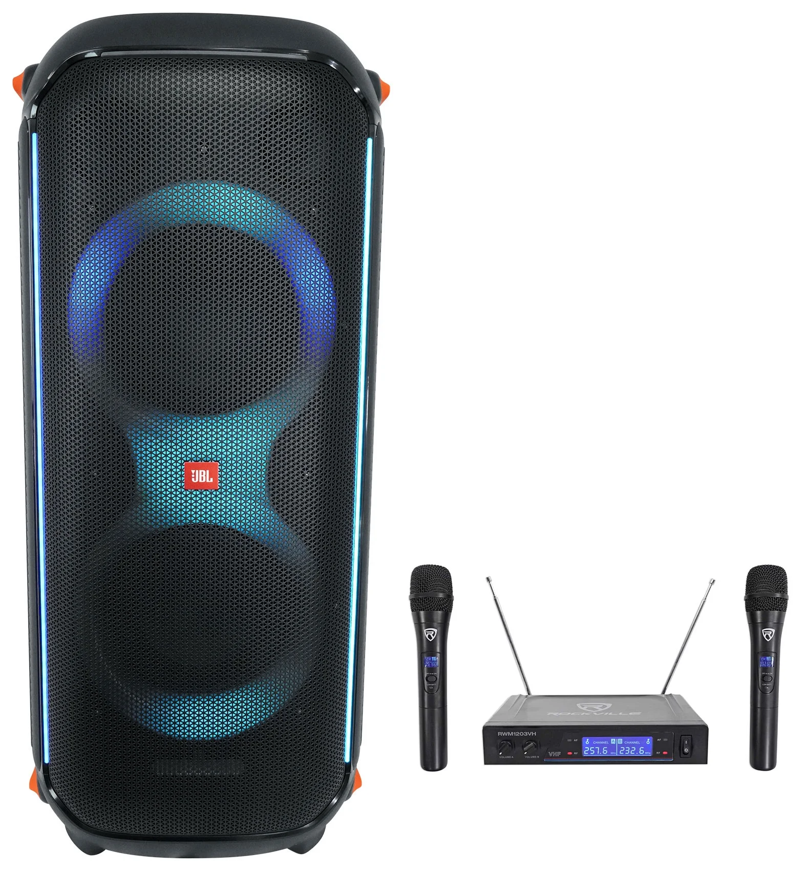 JBL Partybox 710 Portable Bluetooth Party Box Speaker w/Deep Bass+Wireless Mics