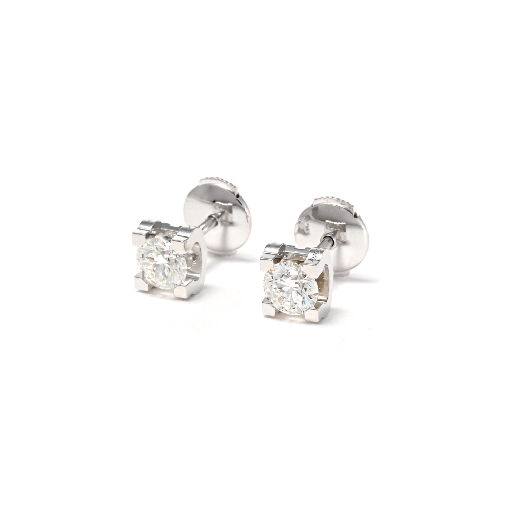Cartier C Do Earrings 18K White Gold Diamond N8046800