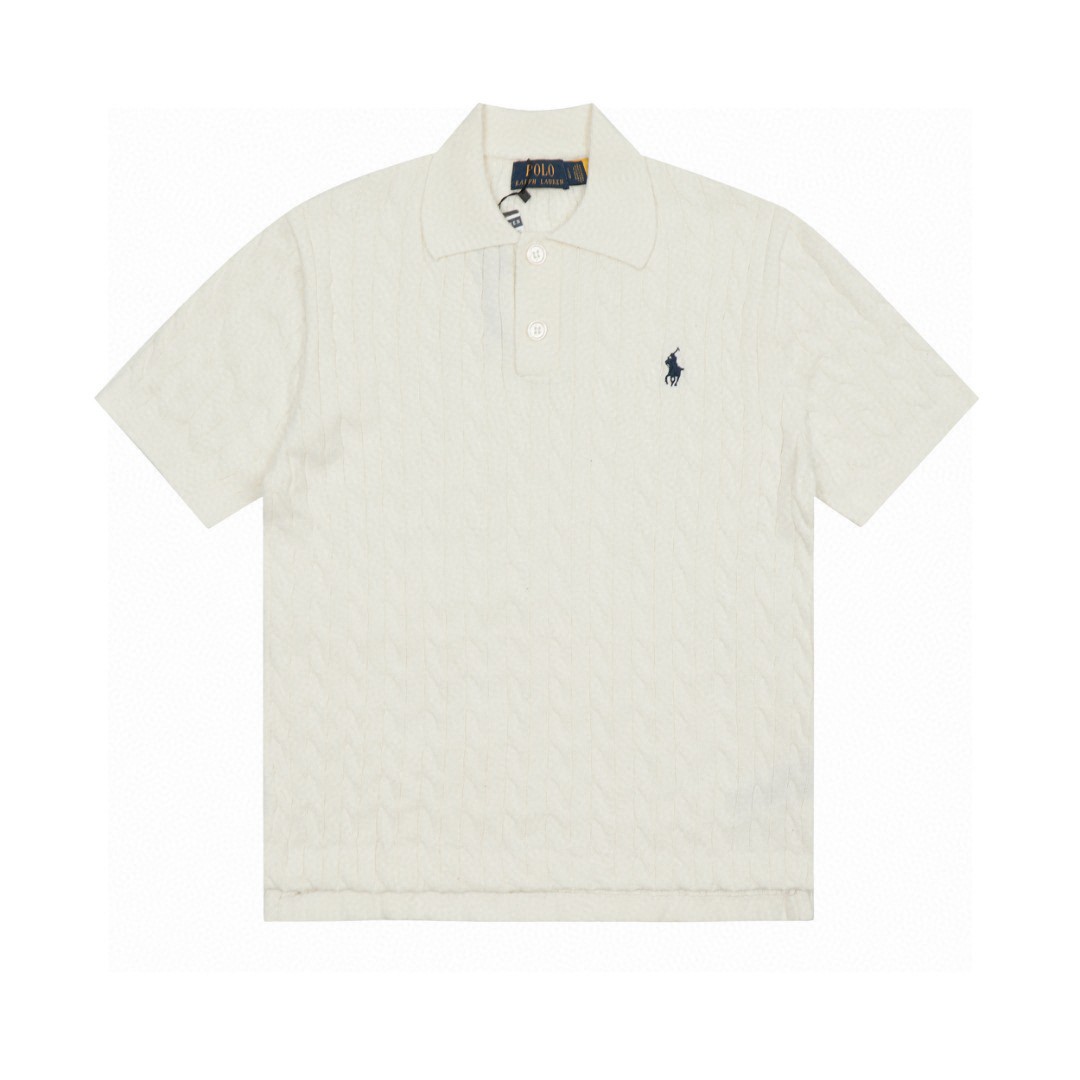 Ralph Lauren solid color embroidered knit short sleeve - cnluxepick