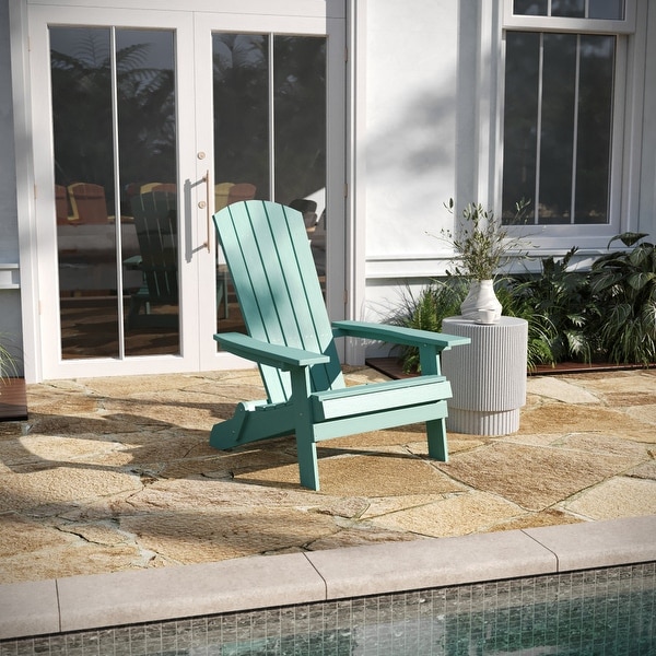 AllWeather Poly Resin Folding Adirondack Chair