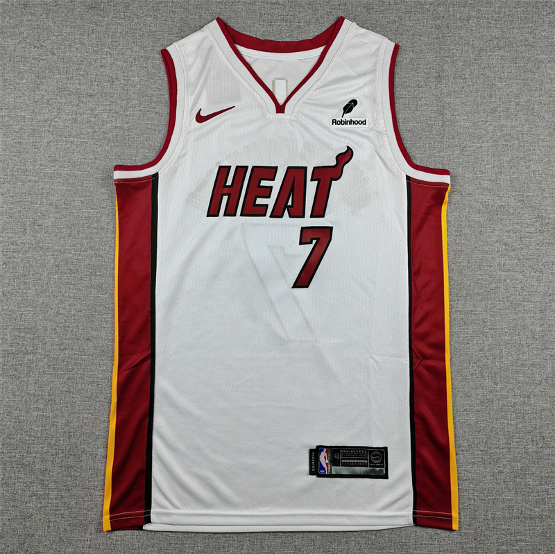 Men's Miami Heat Giannis Antetokounmpo #7 White Swingman Jersey - Association Edition