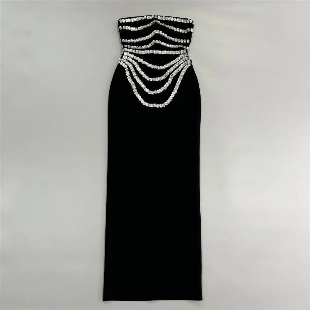 Strapless Beaded Mermaid GownClistos