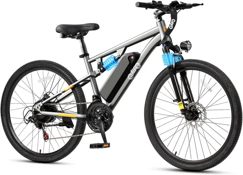 Qlife Racer Adult E-Bike – 21-Speed Mountain Bike with Lightweight Frame